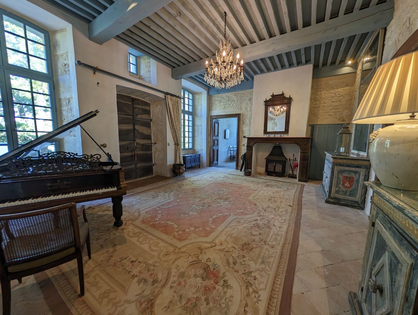 Foyer at Domaine Alauzie in South West France 