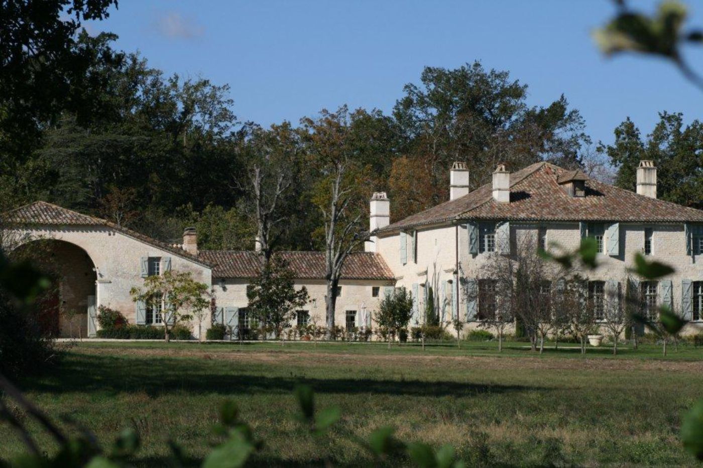 Full Exterior of Domaine Alauzie in South West France 
