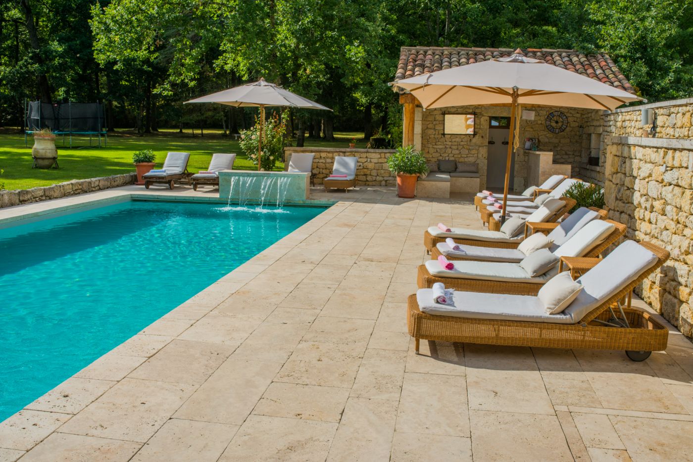 Poolside at Domaine Alauzie in South West France 