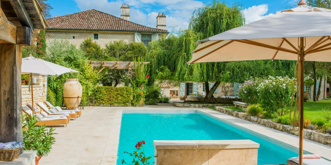 Swimming Pool at Domaine Alauzie in South West France 