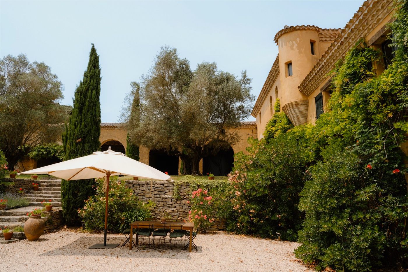 Outdoor Tables at Domaine de Corbieres in South West France