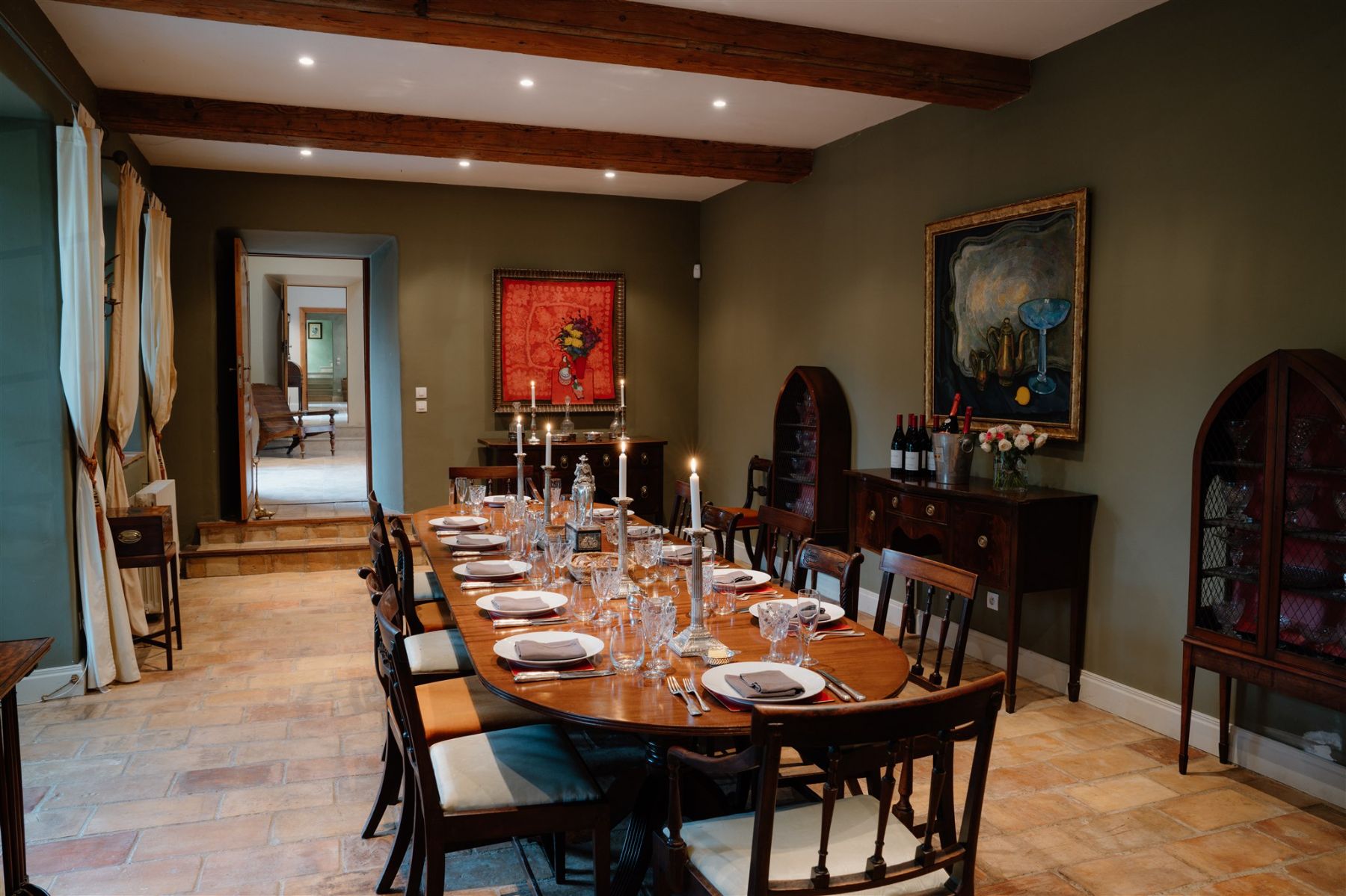 Dining room at Domaine des Corbieres in South West France