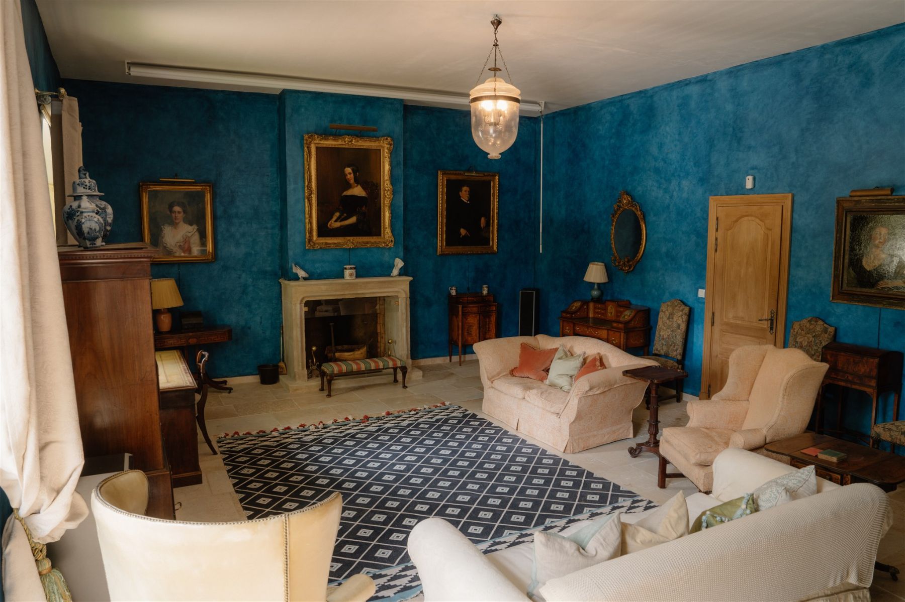 Drawing room at Domaine des Corbieres in South West France