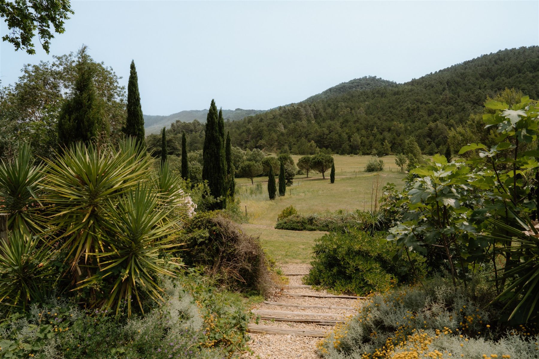 Gardens at Domaine des Corbieres in South West France
