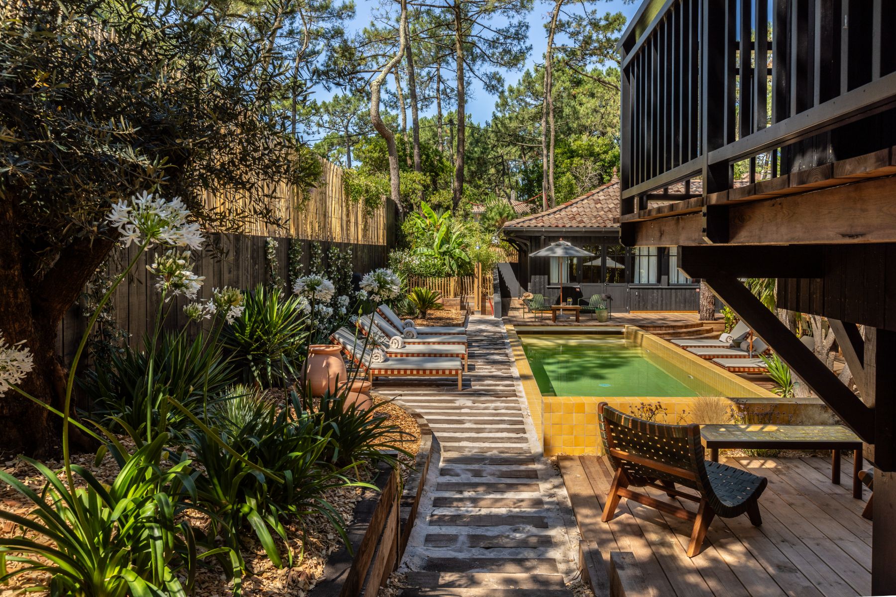 Garden at La Cabane du Ferret in Cap Ferret, South West France