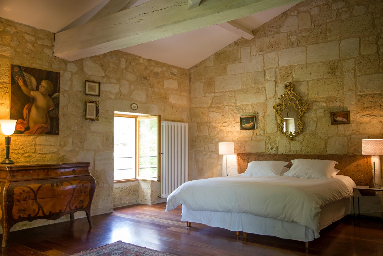 double bedroom in La Colline Bleue, South West France