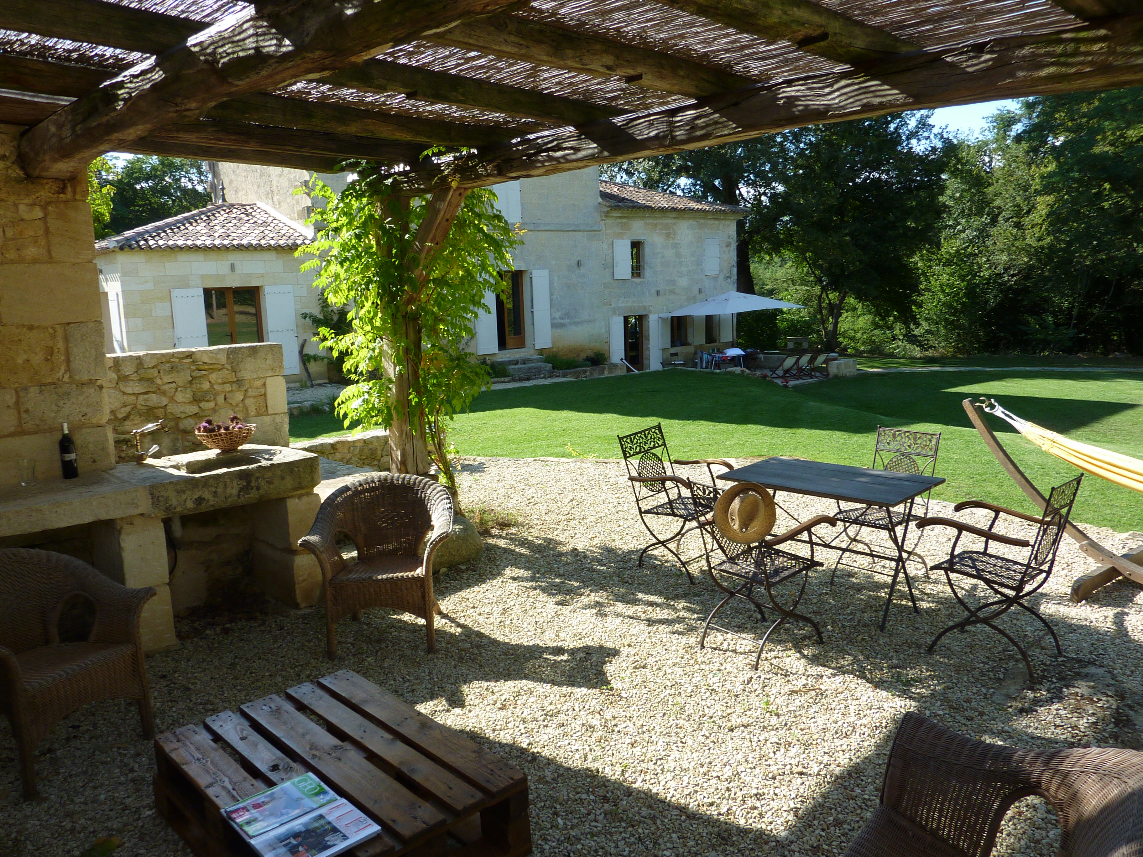 a view of the garden at la colline bleue