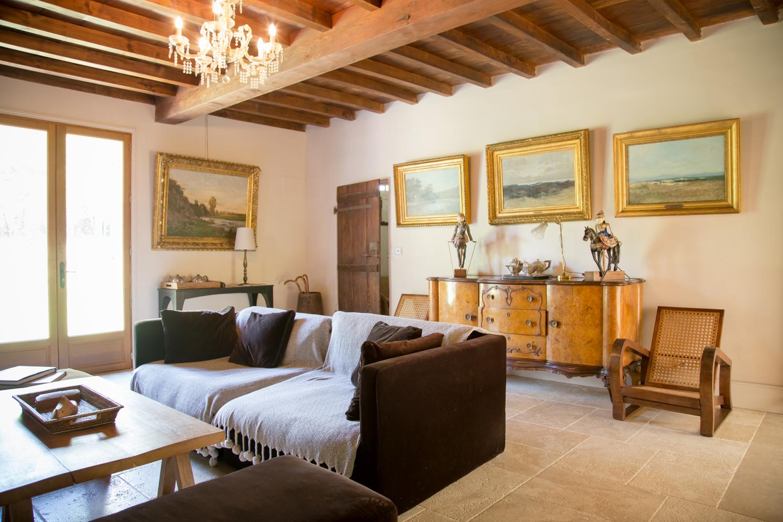 living room in La Colline Bleue, South West France