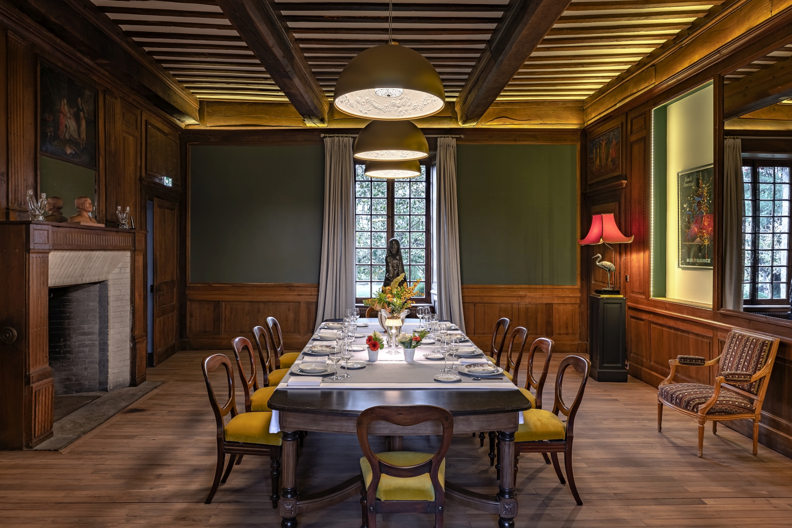 Dining table with seating for ten at Le Clos Colombier in France