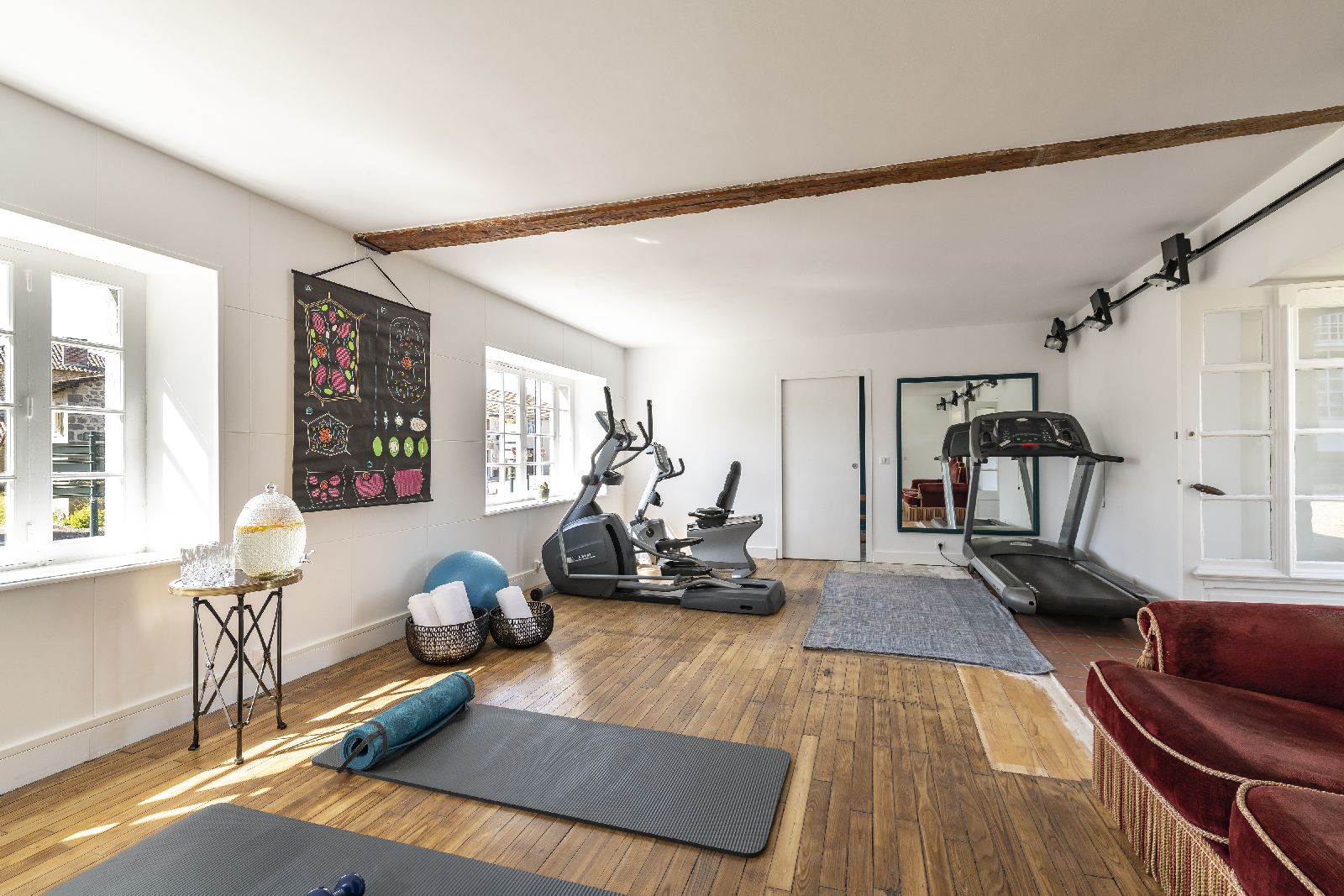 Gym with treadmill at Le Close Colombier in France