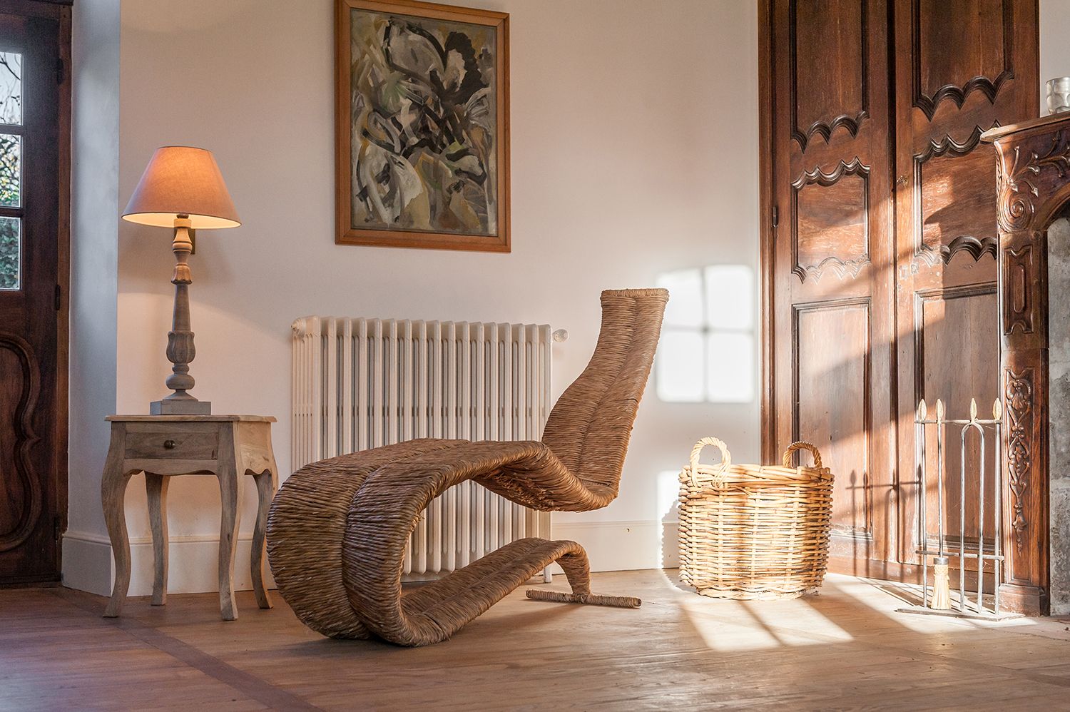 an armechair in the living room