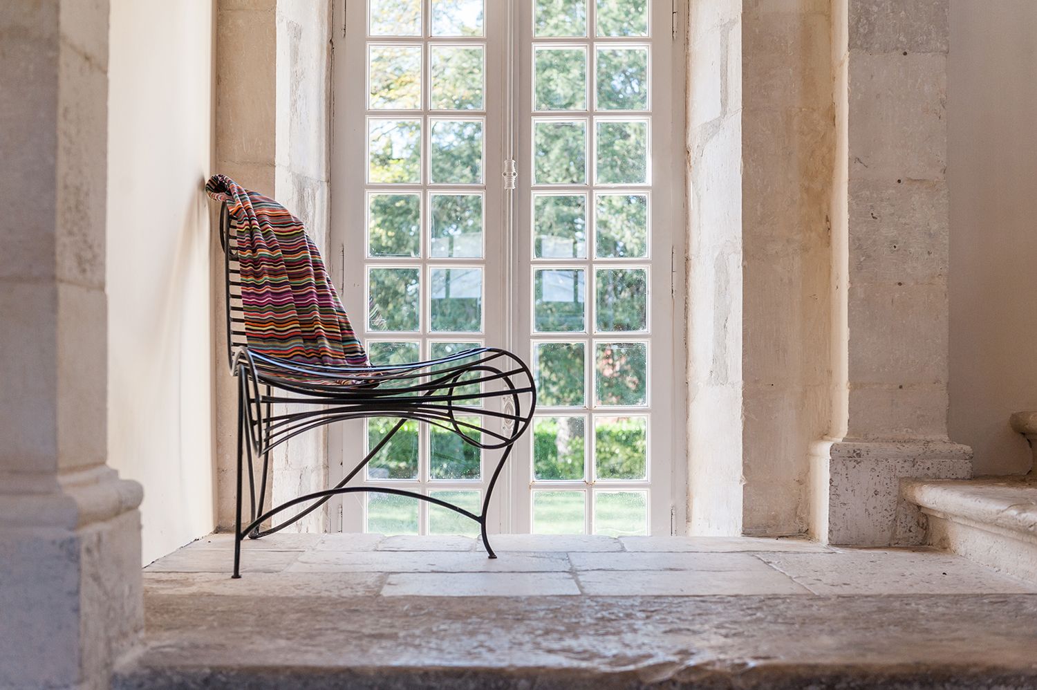 a chair in the hall