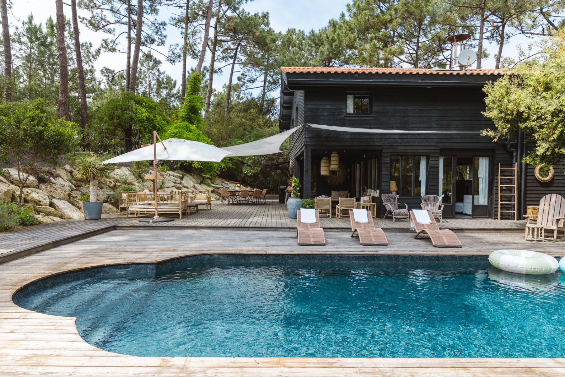 Swimming pool at Villa de L'Herbe in South West France
