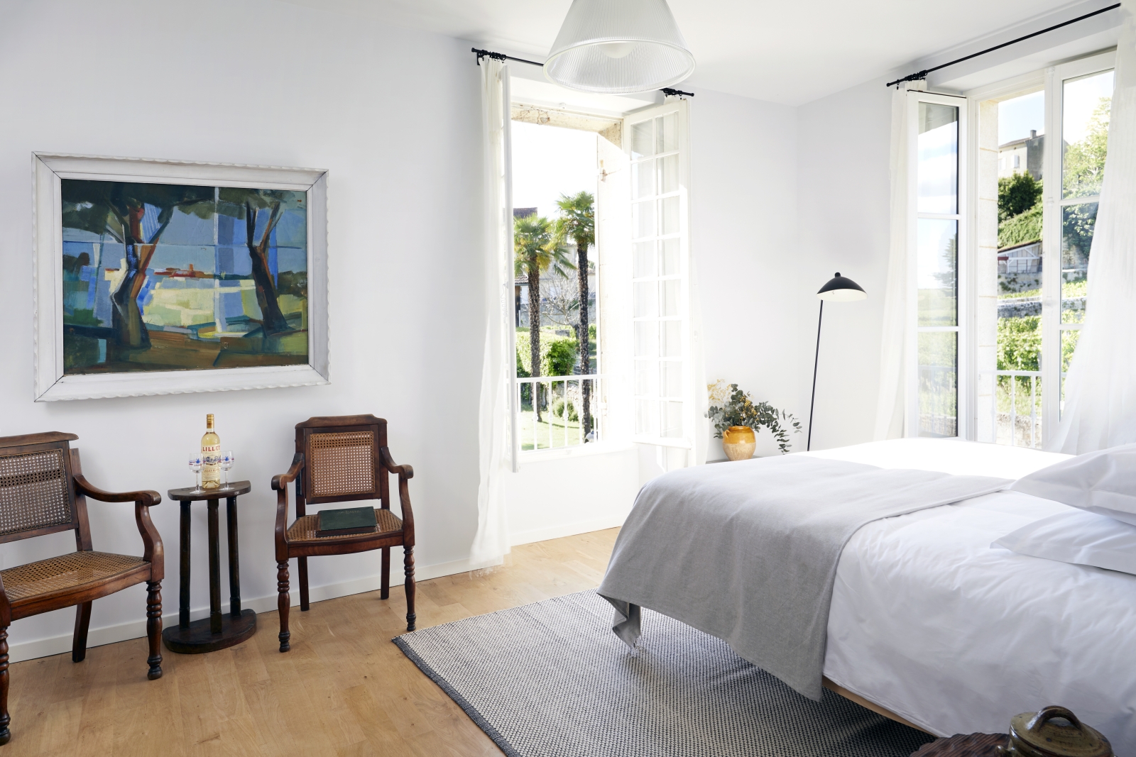 double bedroom with slight garden view at pomiera, france