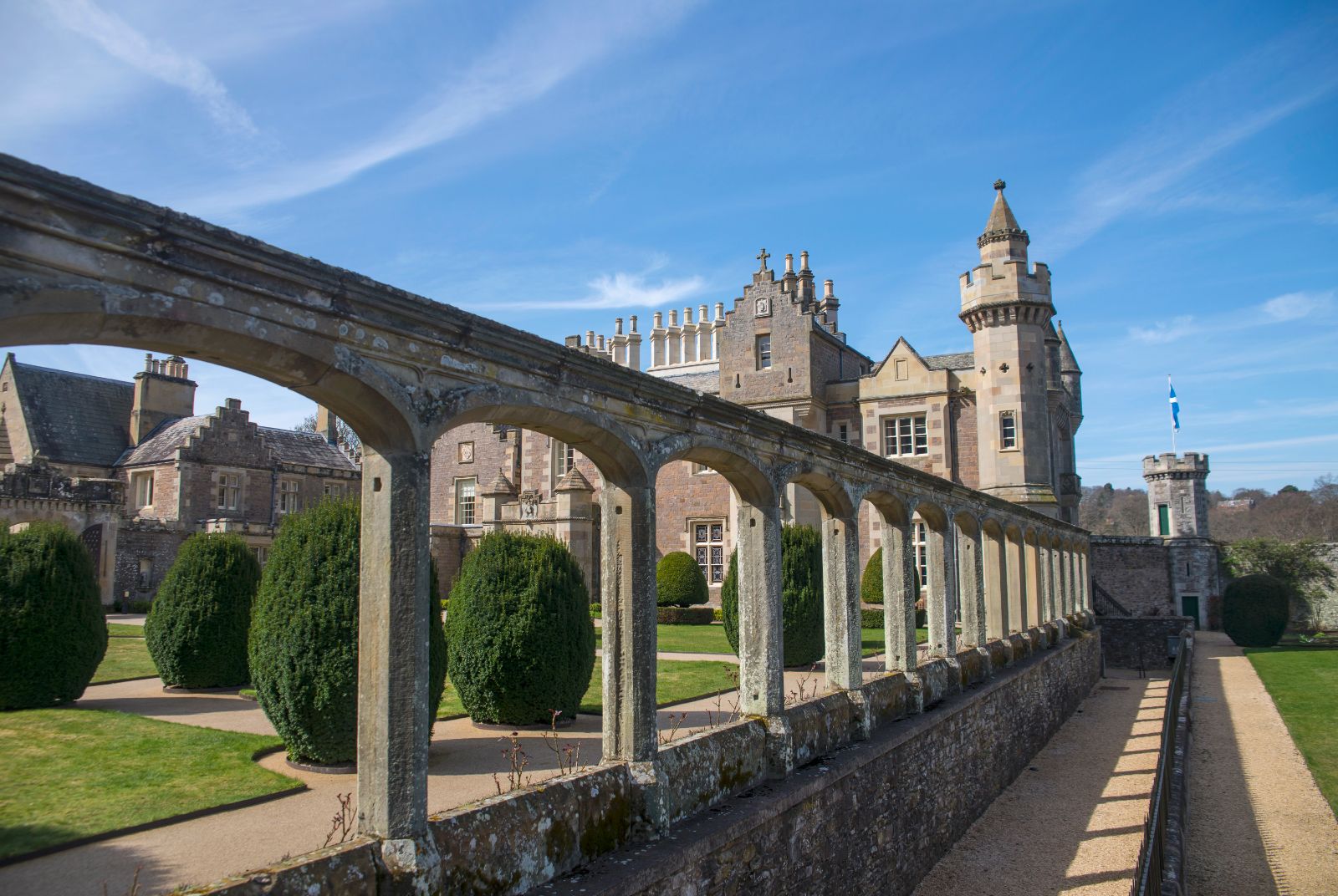 Abbotsford House on the banks of the River Tweed in Scotland