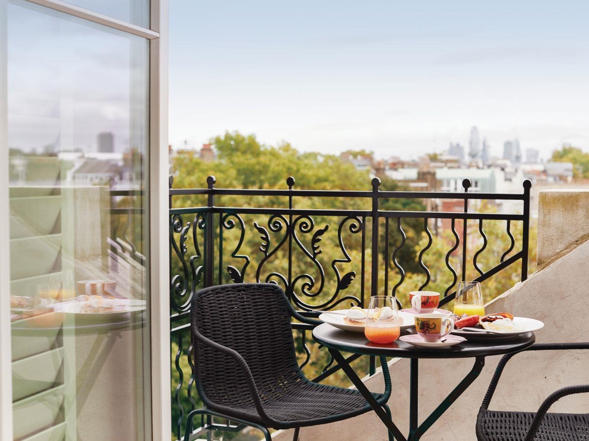 Balcony of a suite at the Belmond Cadogan Hotel in London