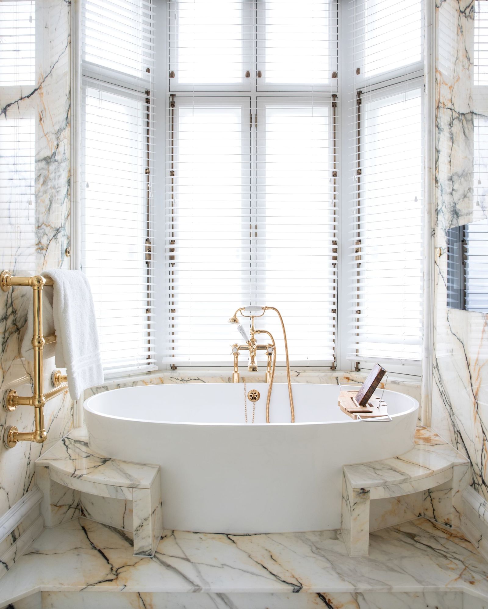 Opulent bathroom of a suite at the Belmond Cadogan Hotel in London