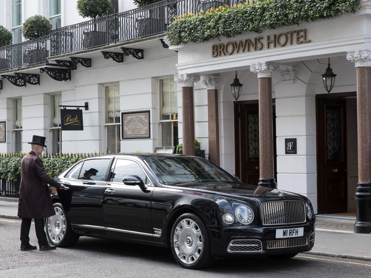 Entrance to Brown's Hotel in London