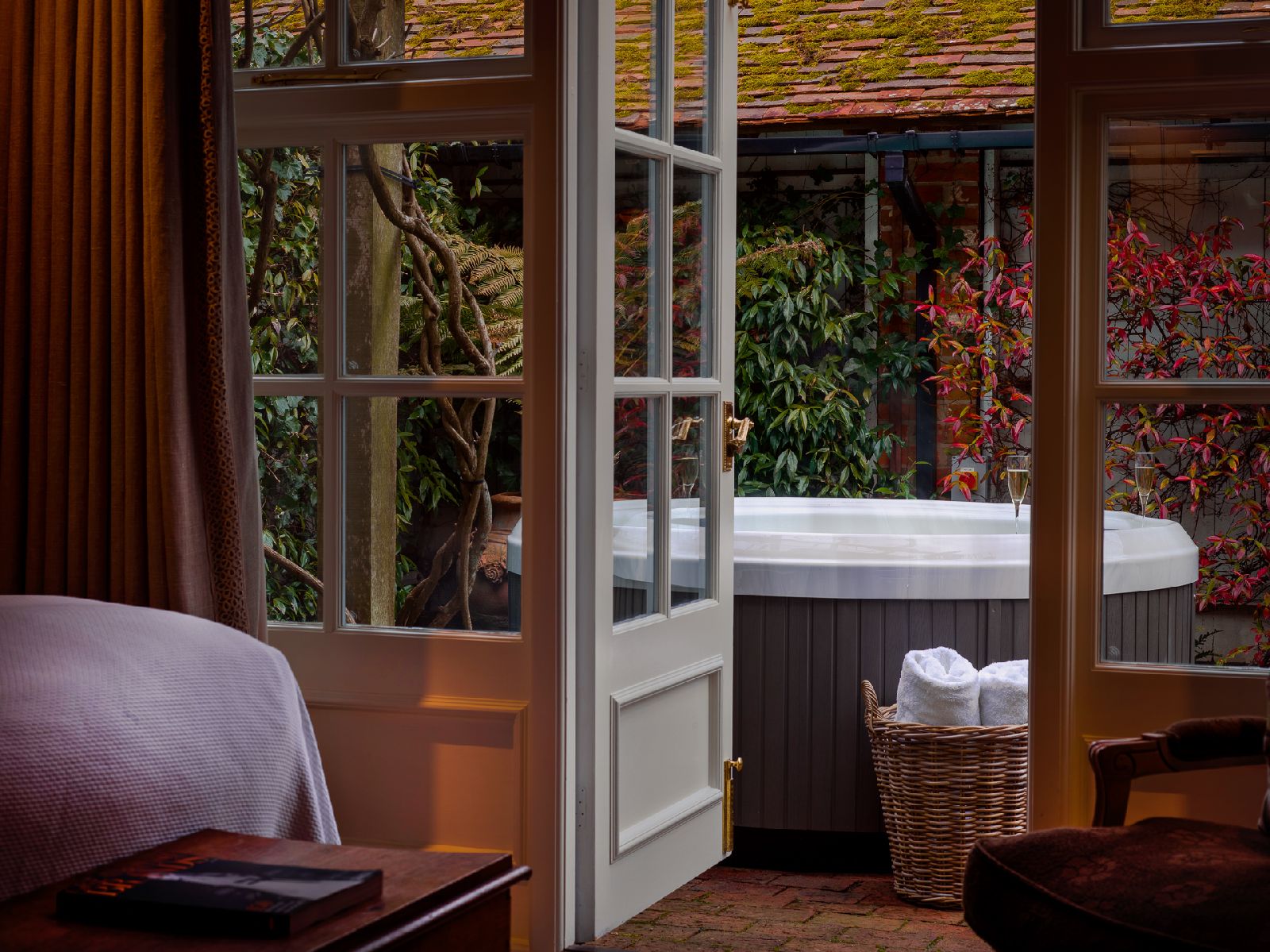 A hot tub suite at Chewton Glen in the New Forest UK