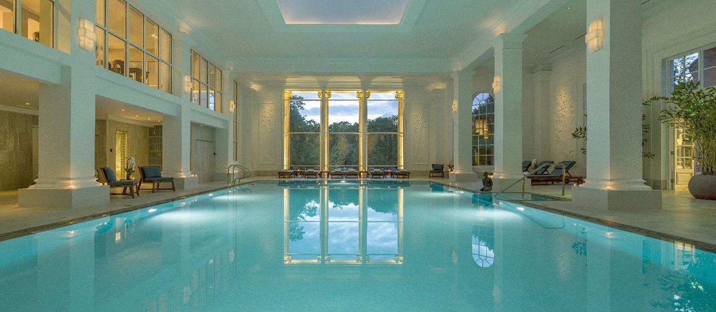 Indoor pool in the spa at Chewton Glen in the New Forest UK
