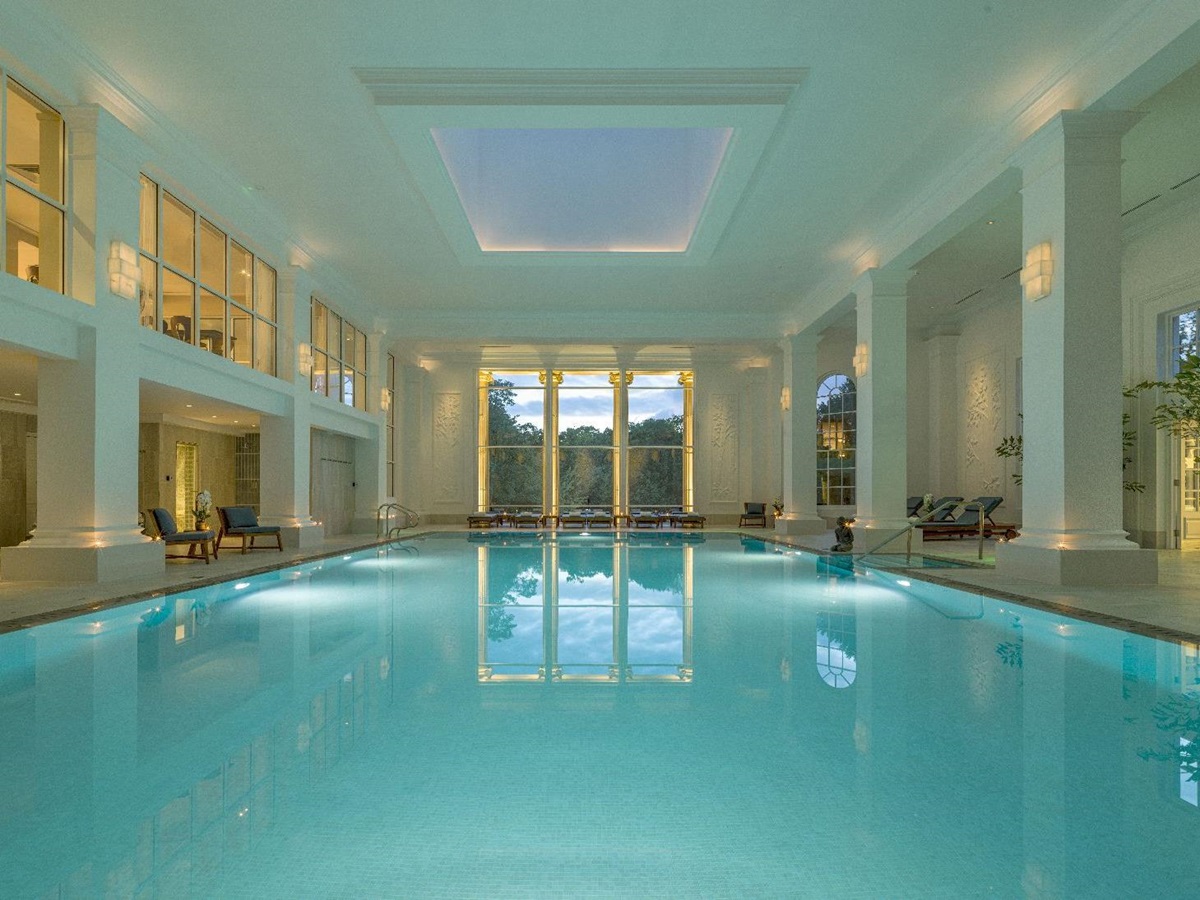 Indoor pool in the spa at Chewton Glen in the New Forest UK