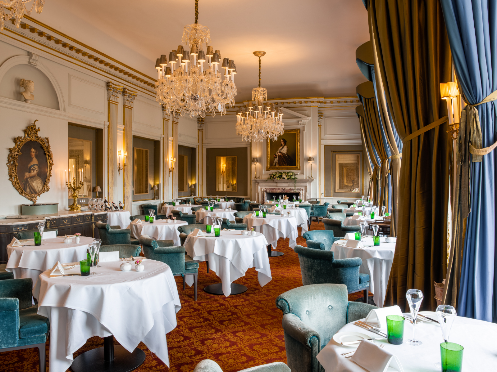 The restaurant at Cliveden House in Berkshire UK