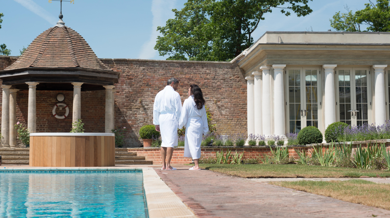 Spa and outdoor pool at Cliveden House in Berkshire UK