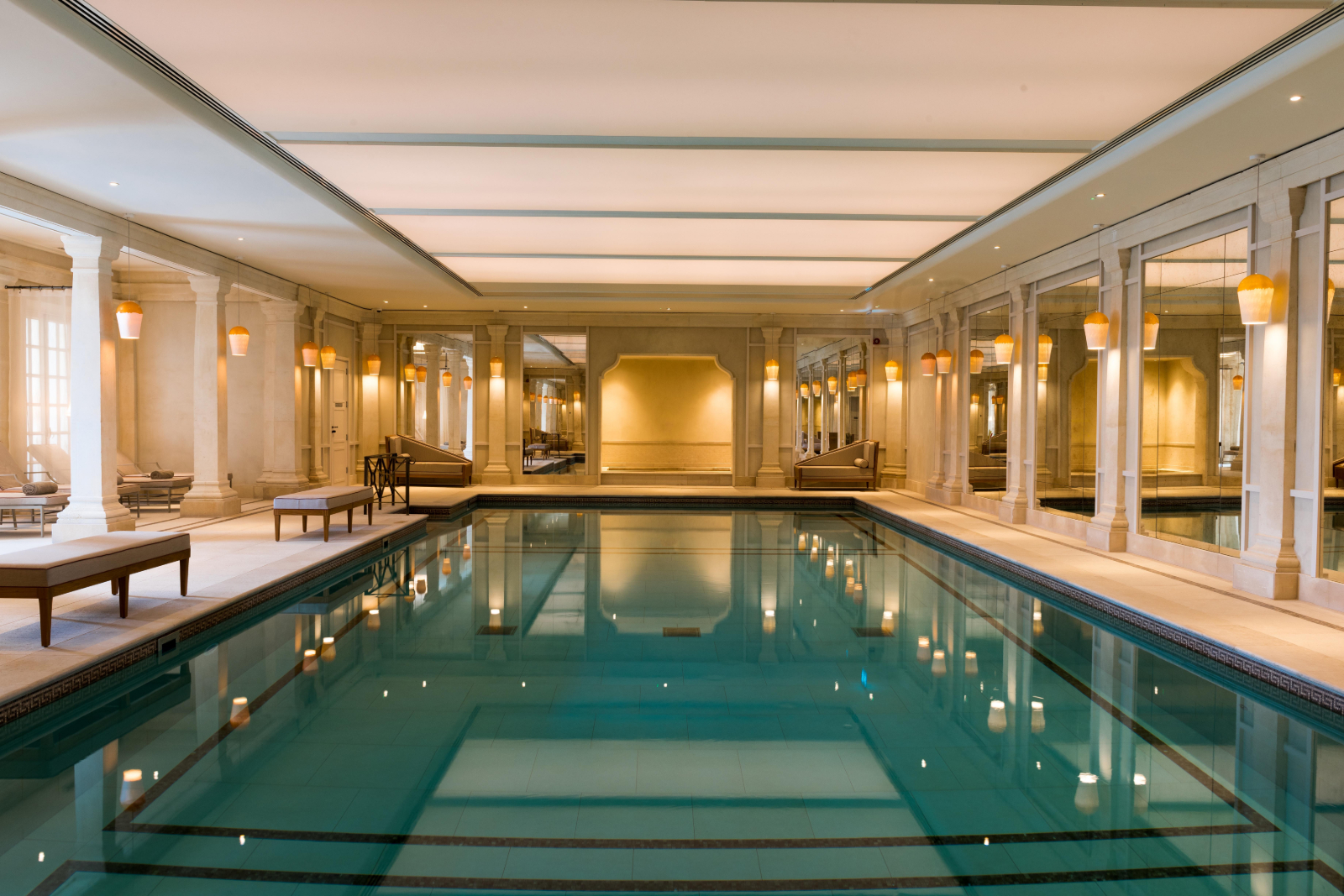 Indoor pool within the spa complex at Cliveden House in Berkshire UK
