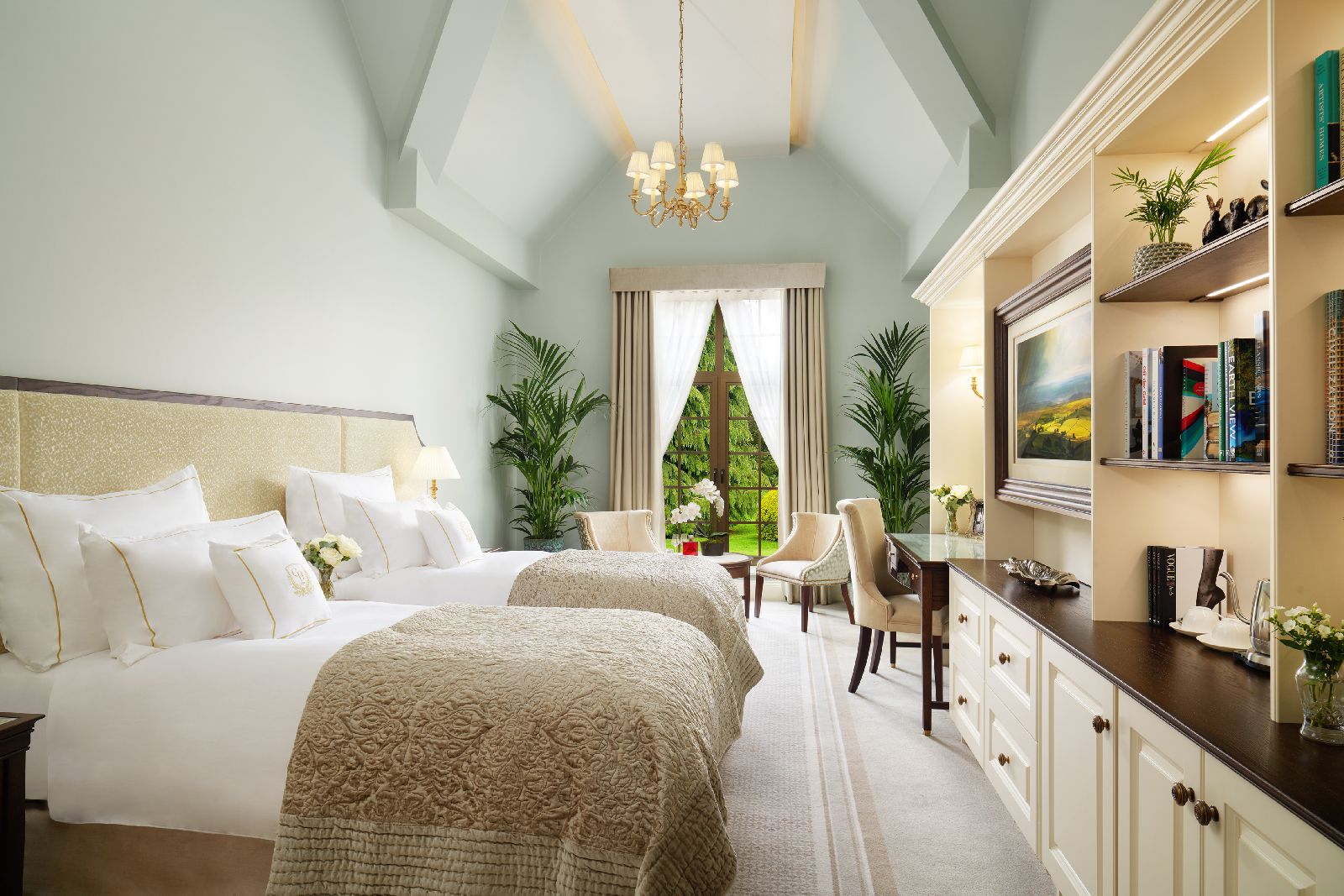 Deluxe room at Grantley Hall hotel in Yorkshire England
