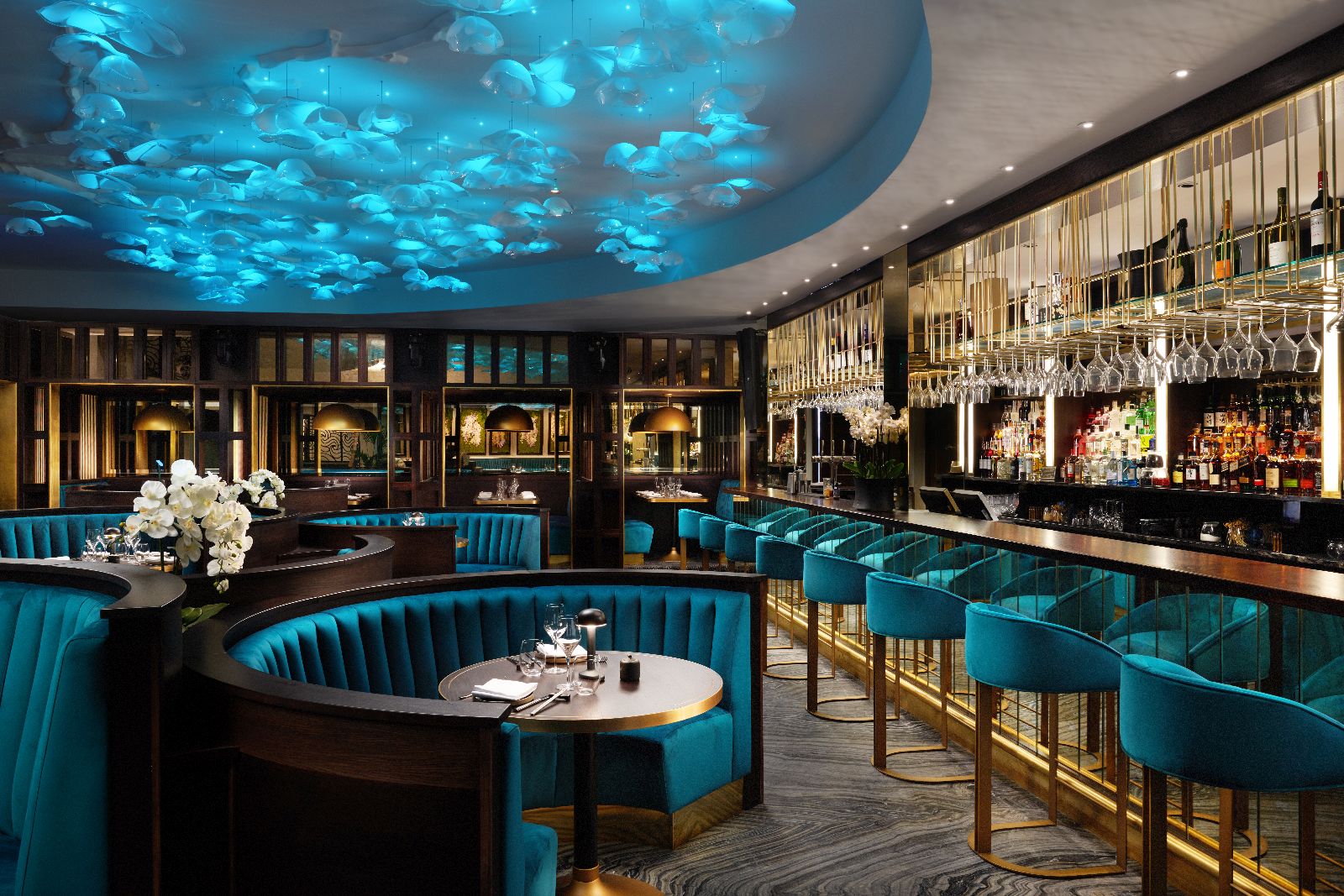 The EightyEight bar at Grantley Hall hotel in Yorkshire England