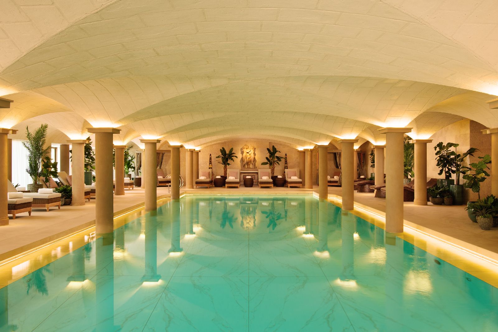 Indoor pool at Grantley Hall hotel in Yorkshire England