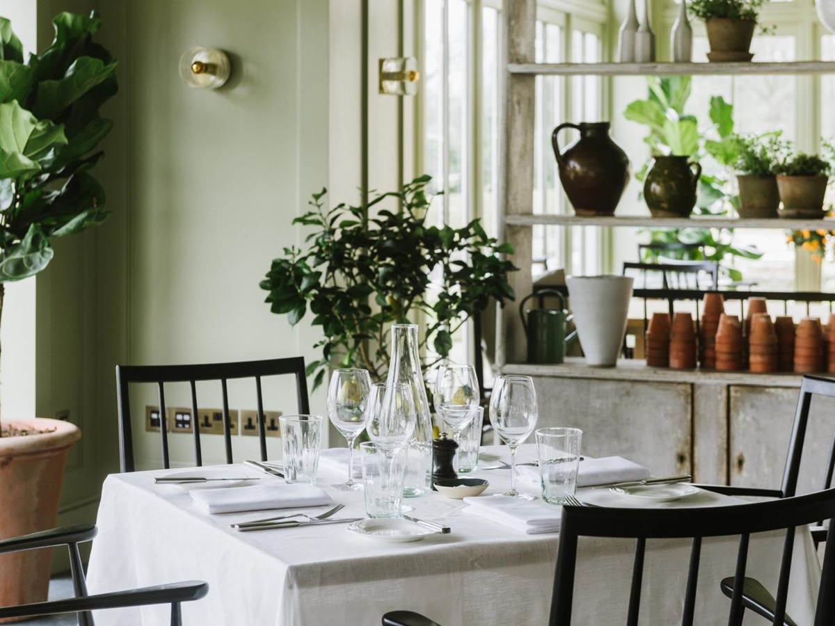 Dining at Heckfield Place in England