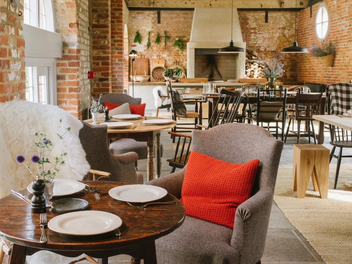 Dining at Heckfield Place in England