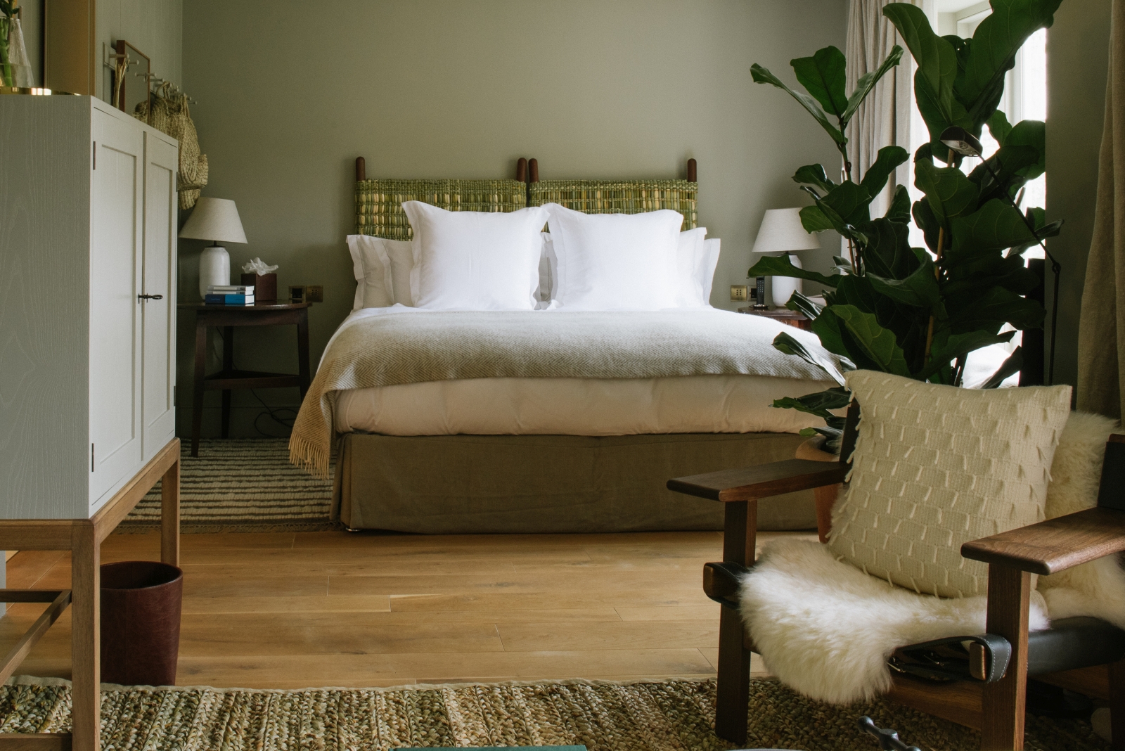 Double bedroom at Heckfield Place in England