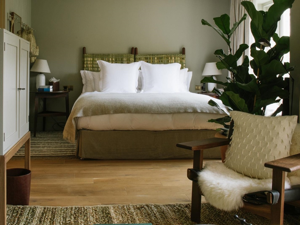 Double bedroom at Heckfield Place in England