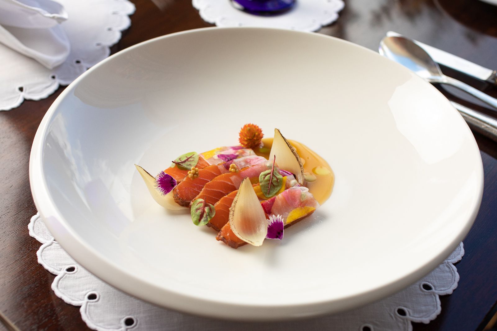 Cuisine by the Roux brothers at the Inverlochy Castle Hotel in Scotland