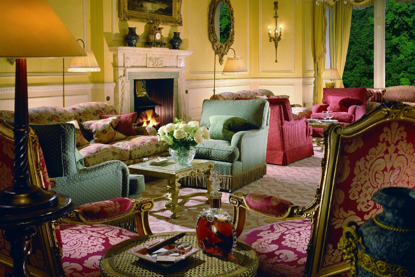 Cosy lounge at Inverlochy Castle in Scotland