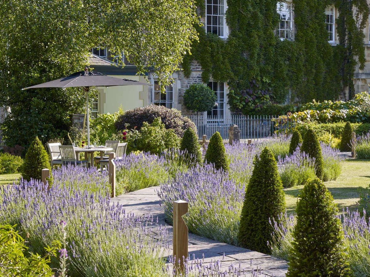 The gardens of the Royal Crescent Hotel in Bath