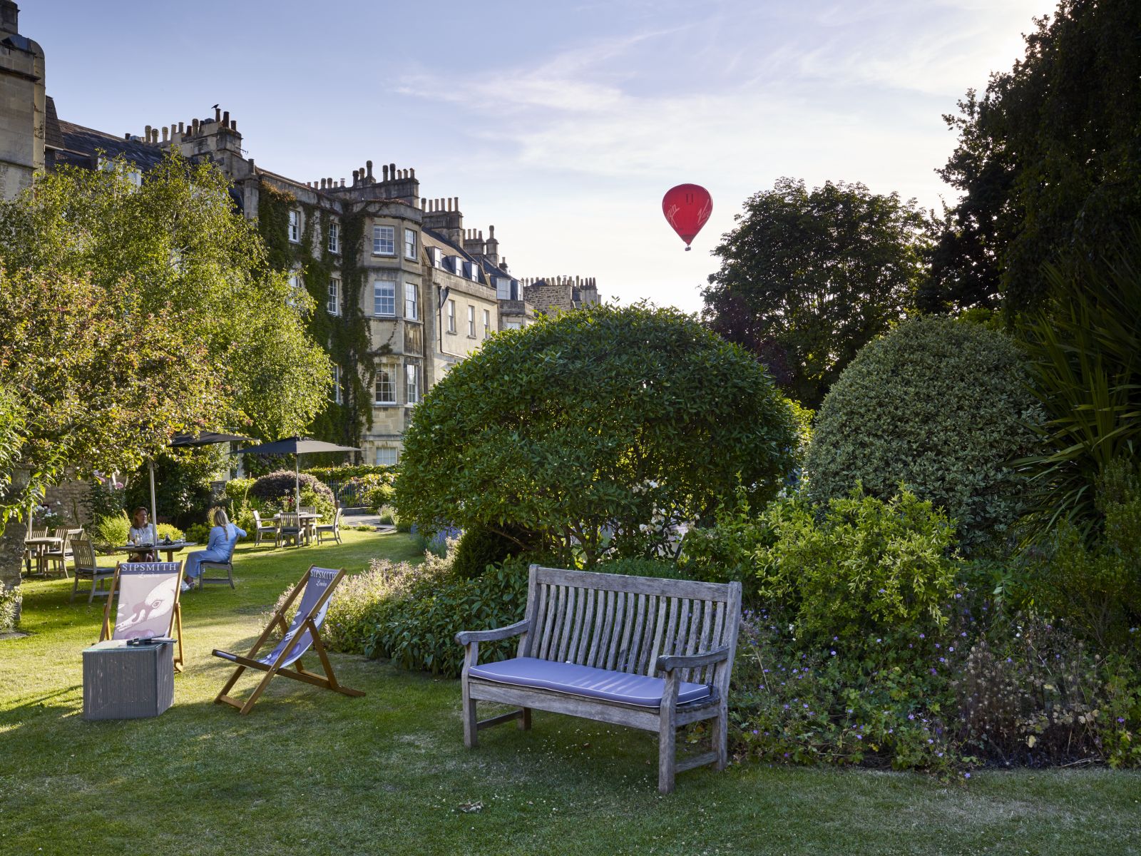 The gardens and grounds of the Royal Crescent Hotel in Bath