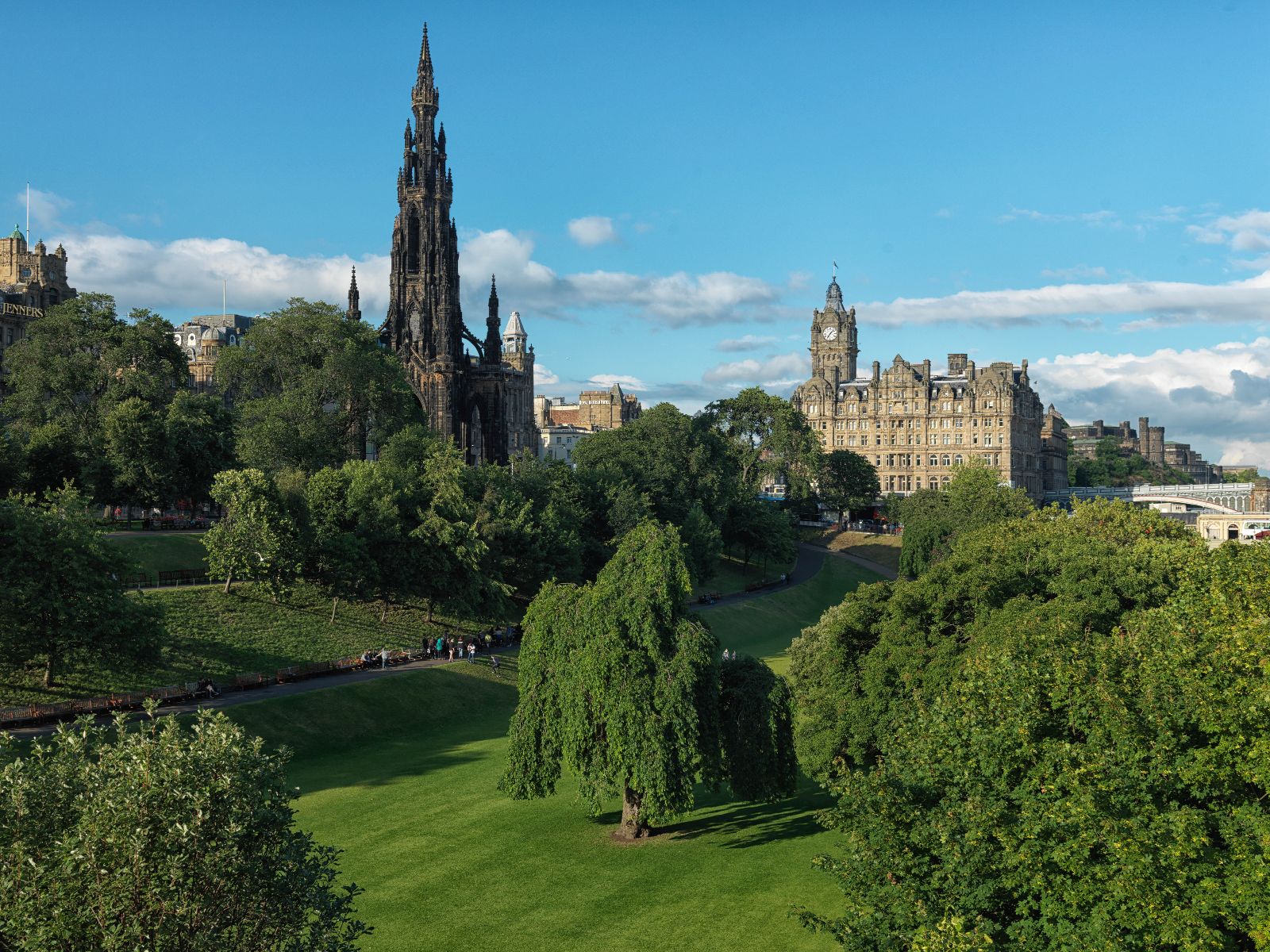 Parks surrounding The Balmoral Hotel Edinburgh Scotland