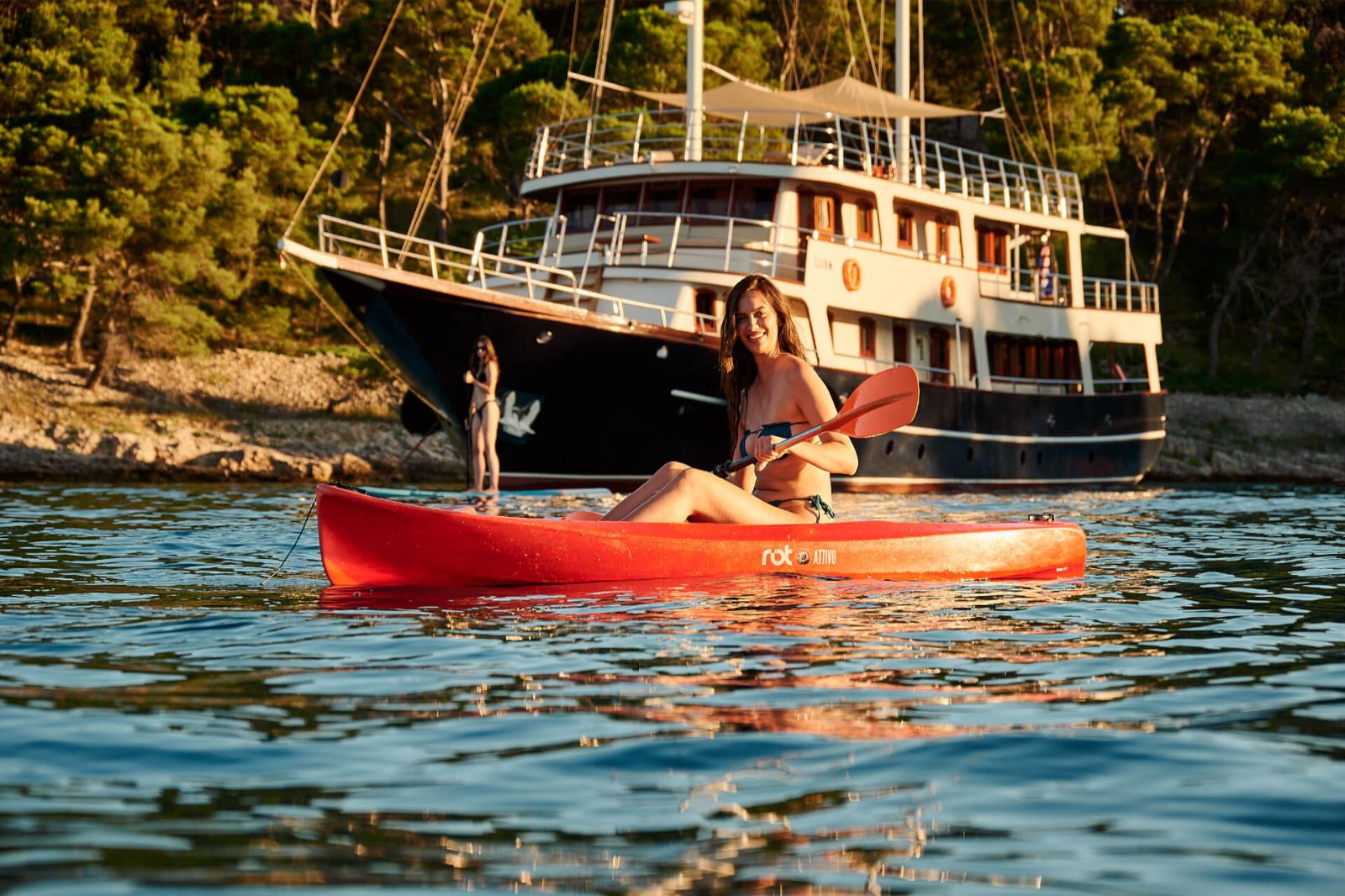 Kayaking from the Luna gulet in Croatia