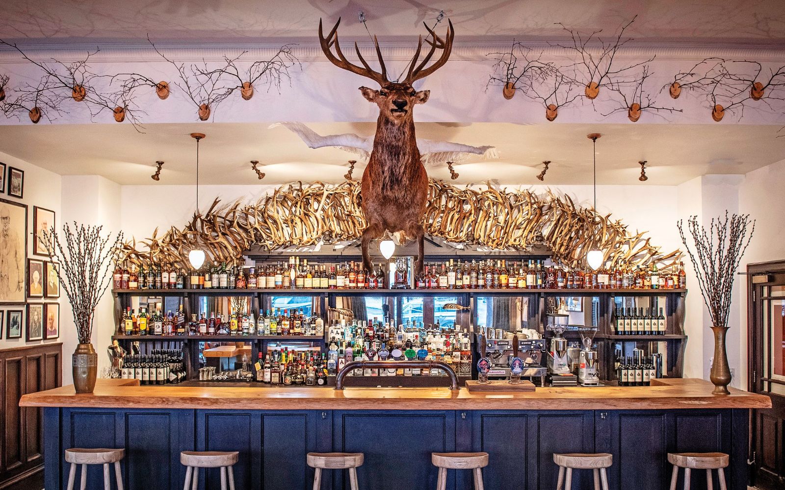 The lively Flying Stag pub at The Fife Arms in Braemar Scotland