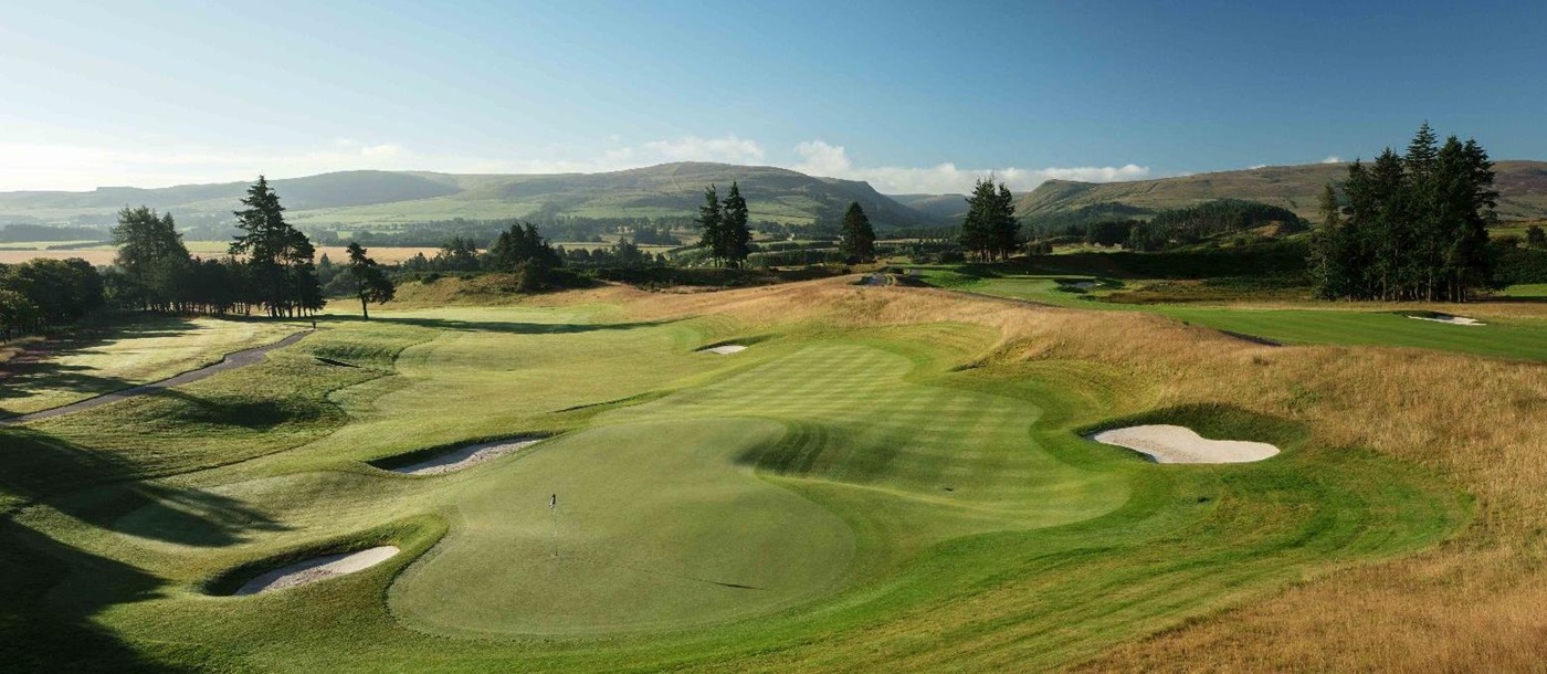 Eighteenth hole of one of the championship golf courses at Gleneagles in Scotland