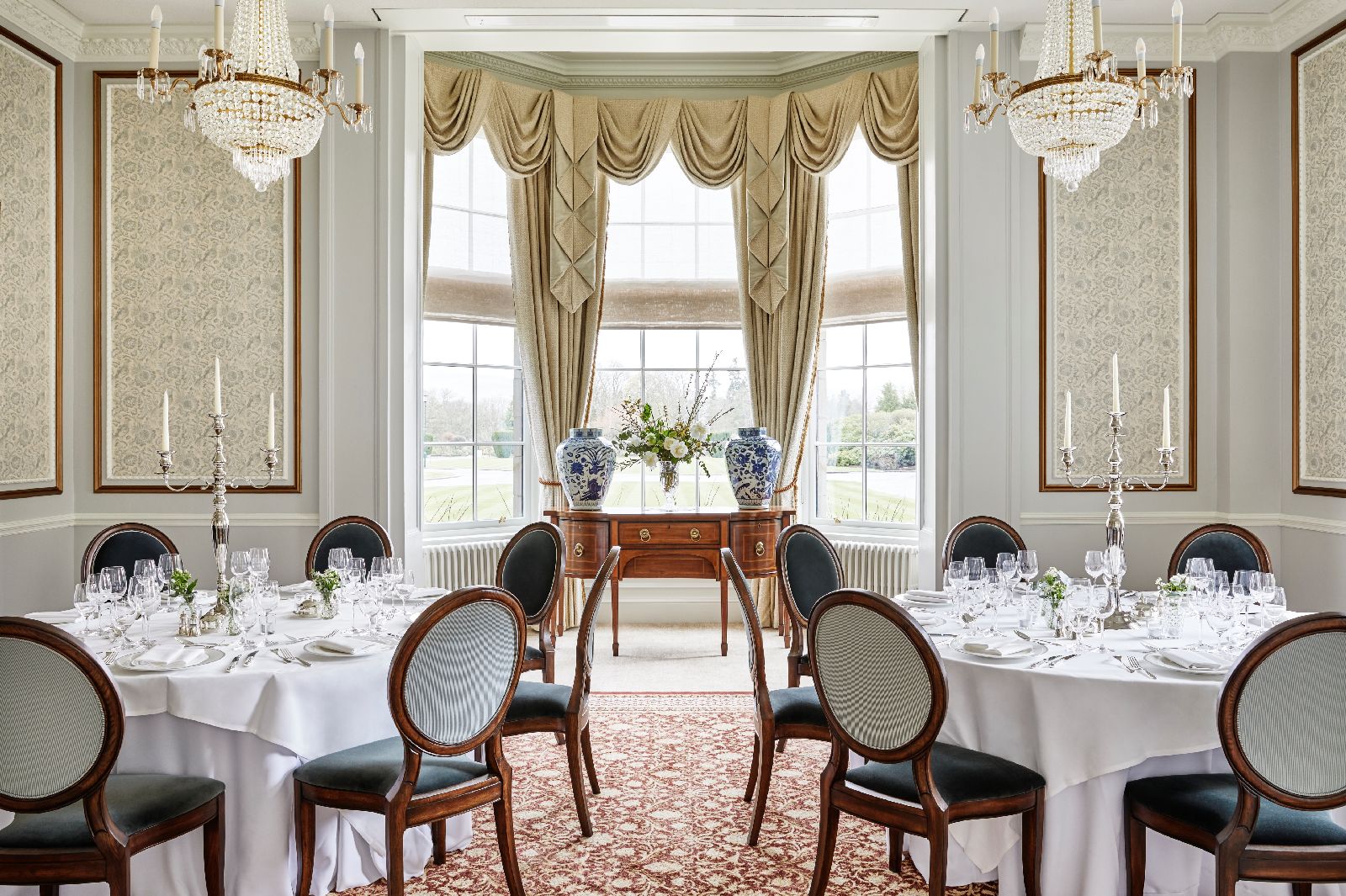 Elegant drawing room at The Gleneagles Hotel in Scotland