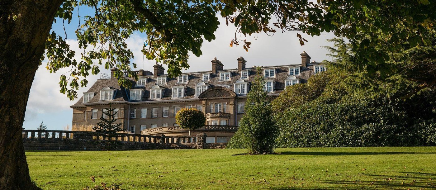 Exterior and grounds of The Gleneagles Hotel in Scotland