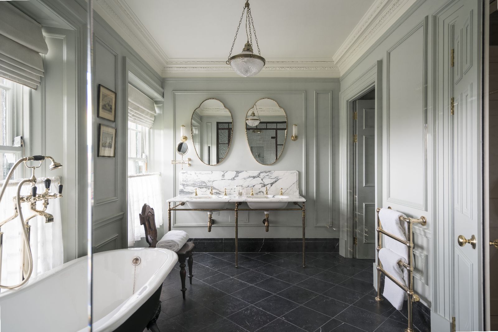 Grand bathroom of a suite at The Gleneagles Hotel in Scotland