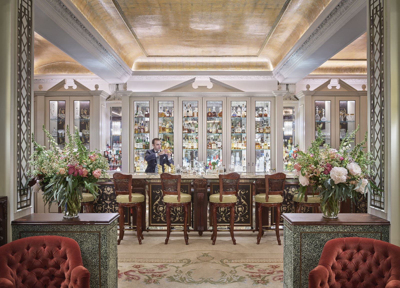 Stylish bar area at The Goring hotel in London England