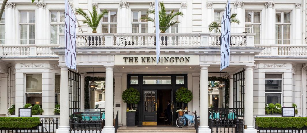 Entrance to The Kensington hotel in London England