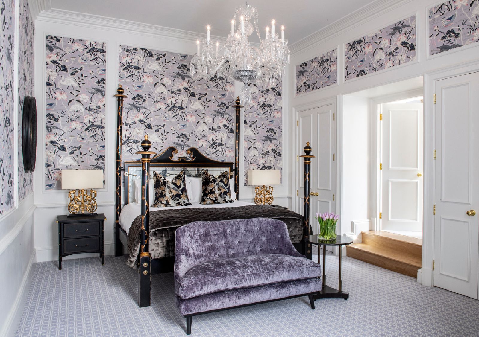 Stylish guest suite at The Kensington hotel in London