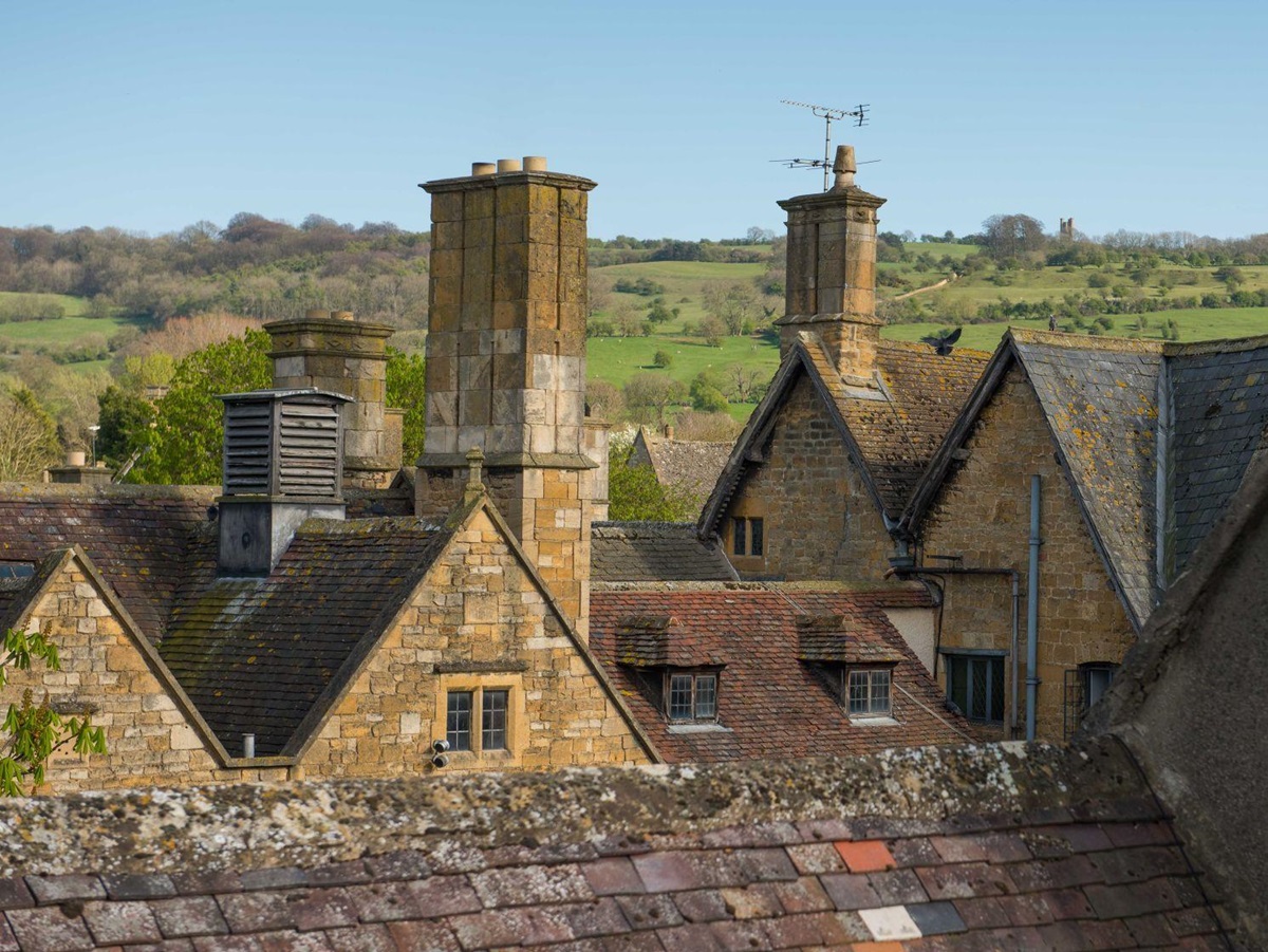 Cotswolds scenery surrounding The Lygon Arms in Broadway, England
